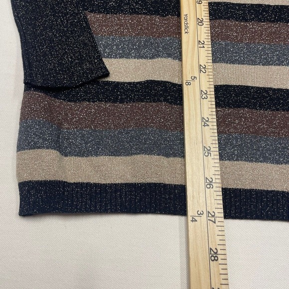 Worthington Sparkle Striped Turtleneck Women's Extra Large XL Fitted Stretch - Picture 3 of 6